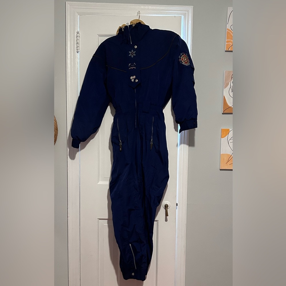 Vintage 70s Navy Obermeyer ski suit!